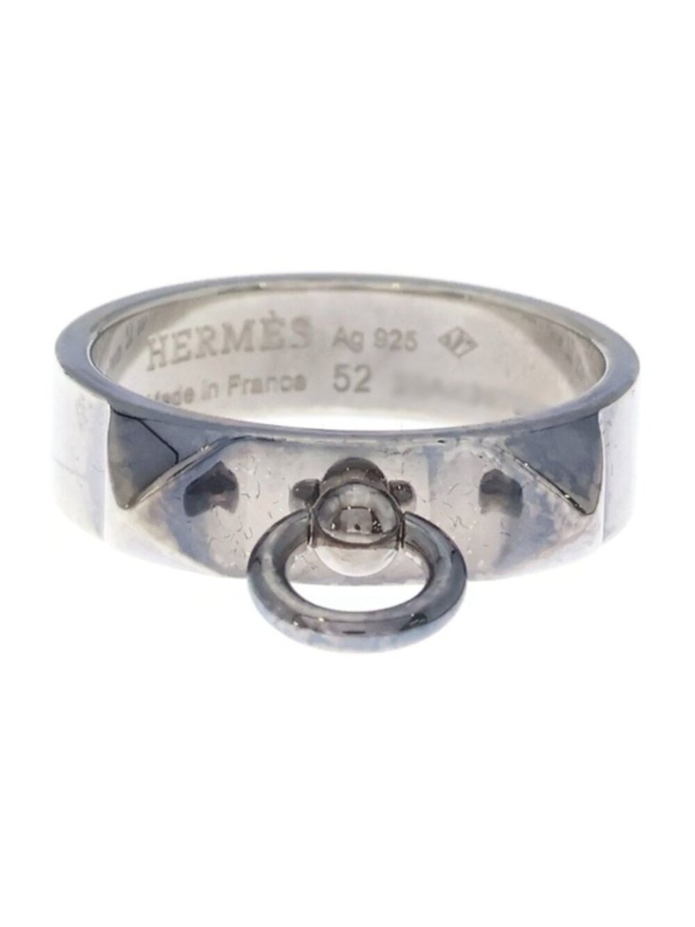 Hermes Collier de Ring Gunmetal Silver